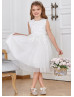 Pearl Beaded Lace Glitter Tulle Flower Girl Dress Special Occasion Dress Pearl Beaded Lace Glitter Tulle Flower Girl Dress Special Occasion Dress